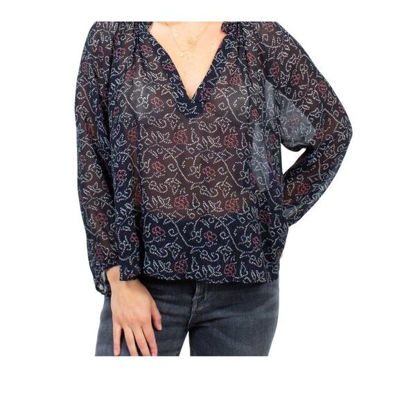 Ulla Johnson Sheer Dot Blouse Black Size 6 $395 - Picture 6 of 6